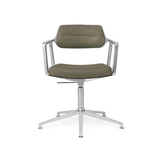 Vipp 453 Swivel  Drejestol Med Gulvglidere Aluminium Bosco Green