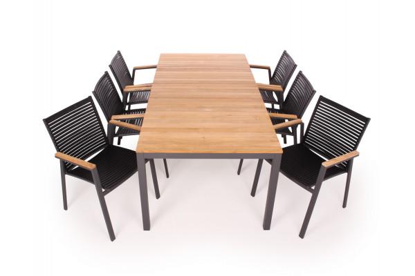 Vita Havemøbelsæt med Stabelstole - Antracit Teak