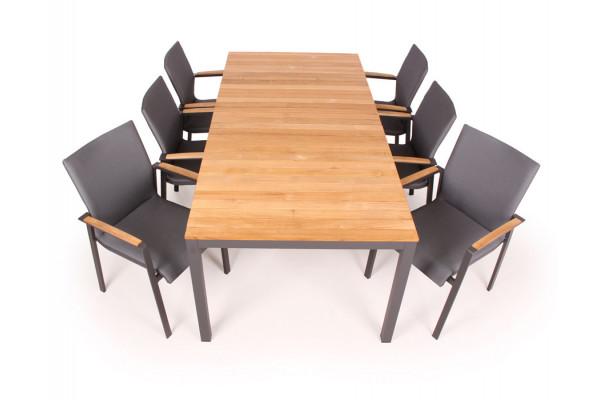 Vita Lea Havemøbelsæt 100x208   Antracit Teak