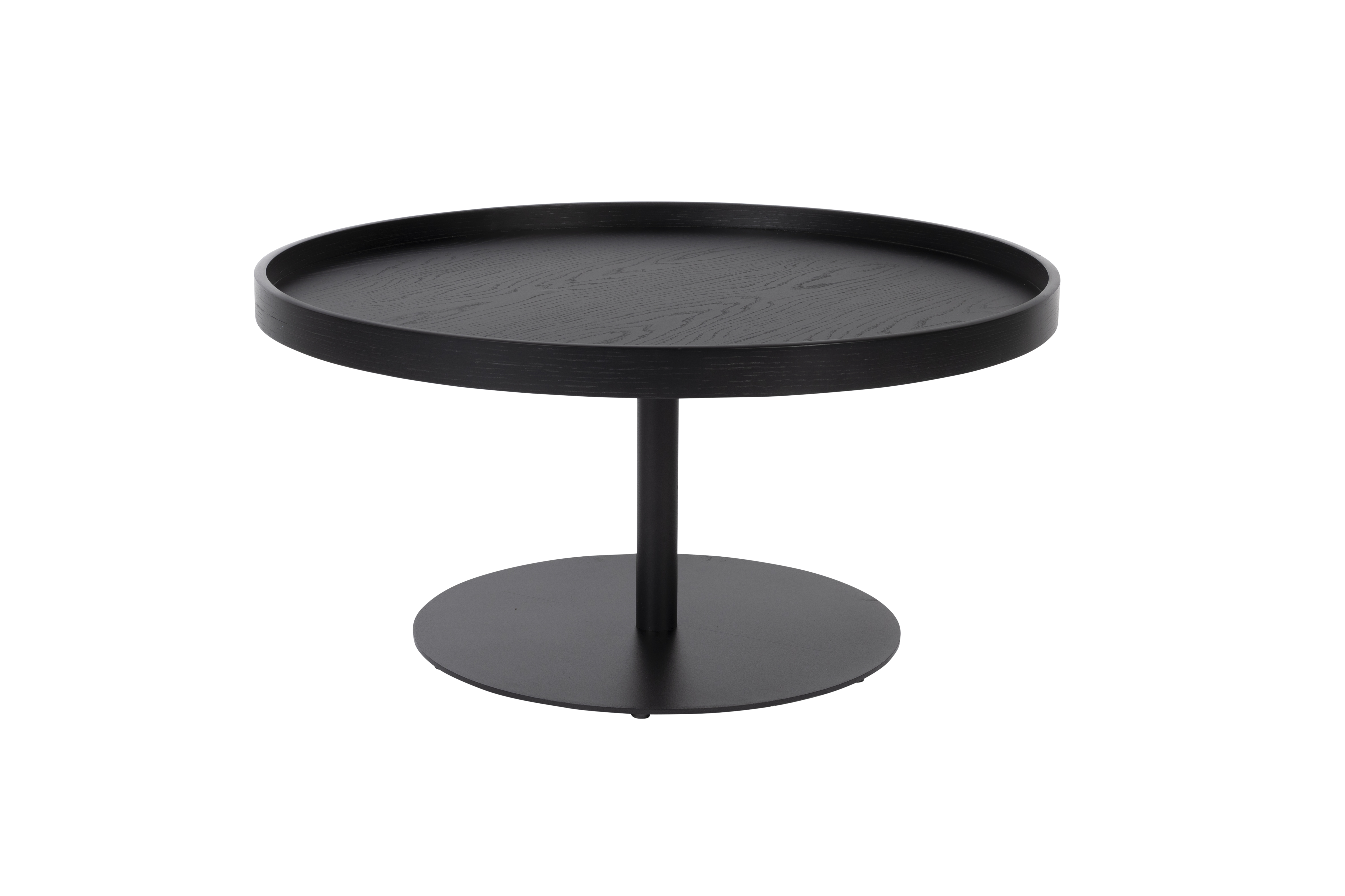 White Label Living  White Label Living Yuri   Sidebord  Rund Sort Egefinér   Sort Jern  ø70