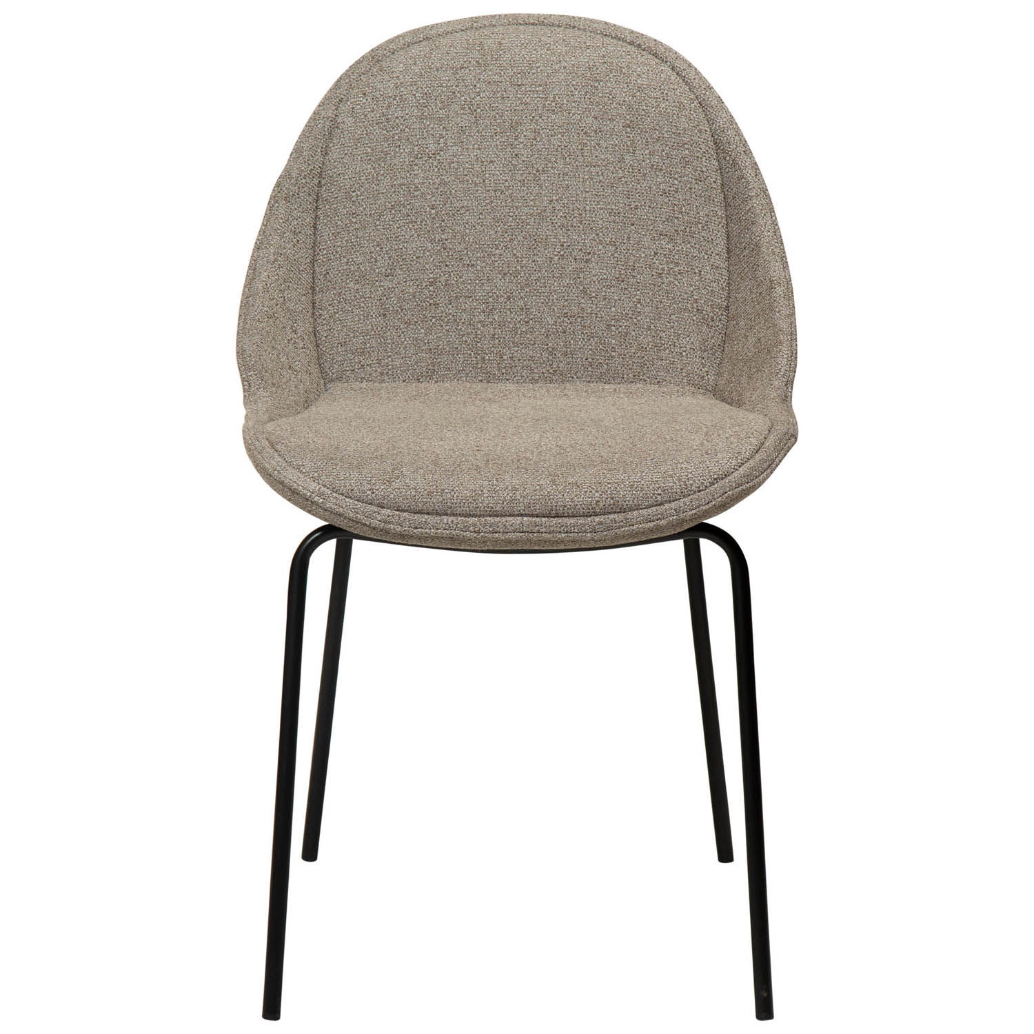 Dan-form Arch Spisebordsstol Brun Bouclé Stof   Sort Stål