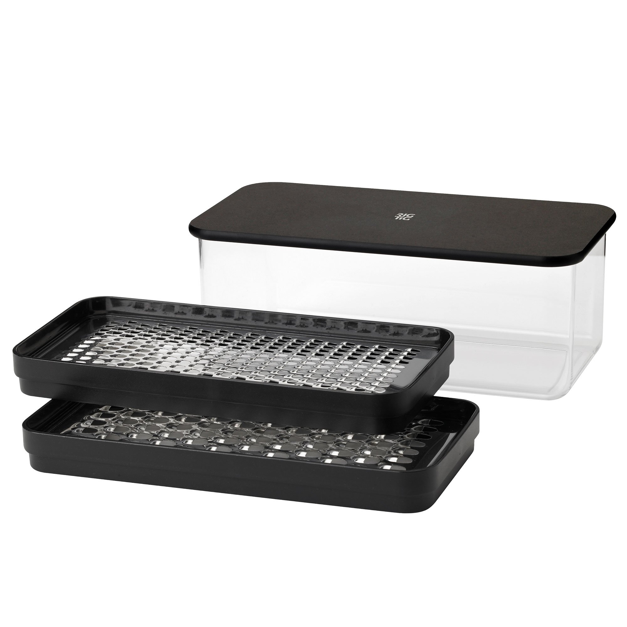 Grate-  Rivejern Med Beholder     Liter  Sort