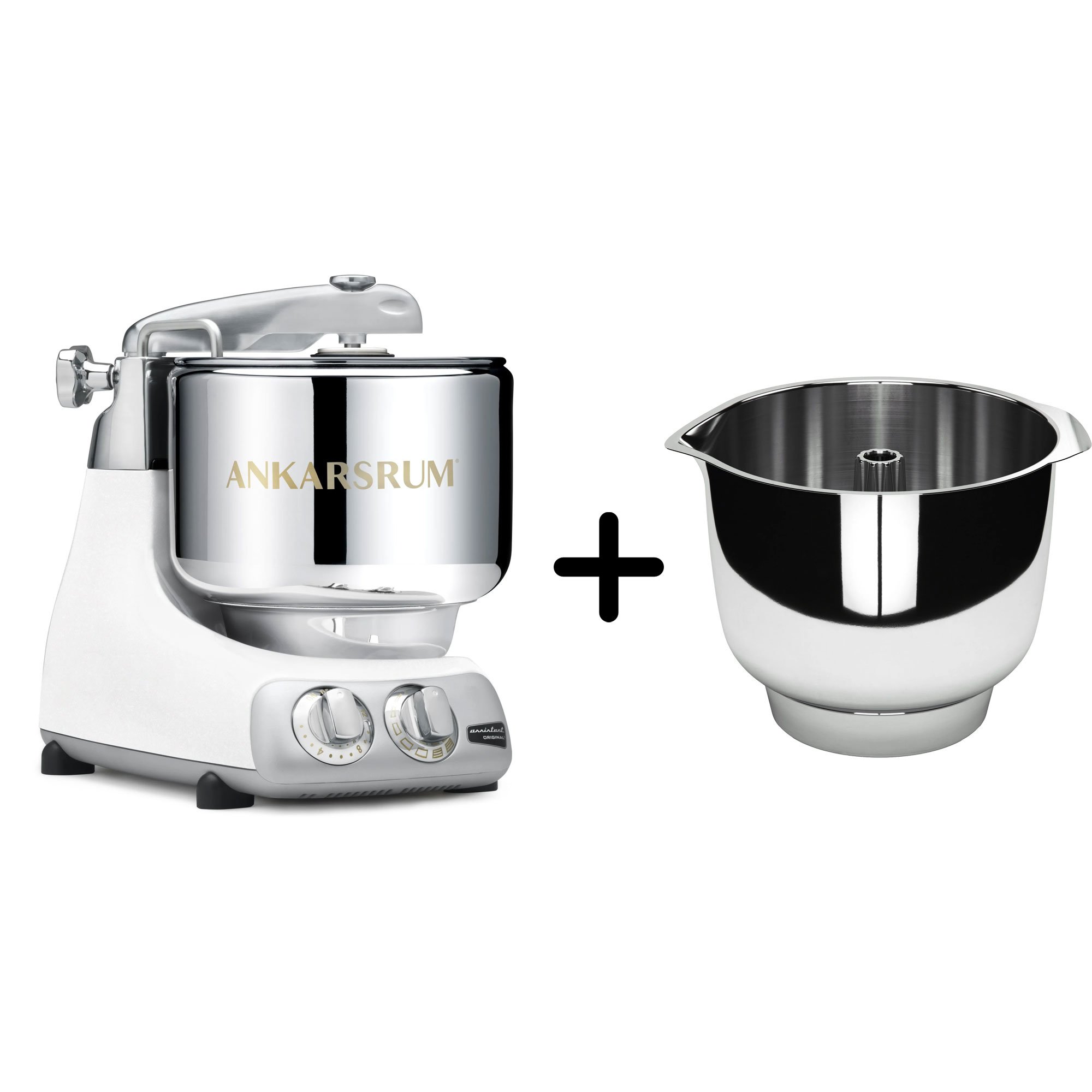 Akm 6230 Køkkenmaskine   Assistent Original Piskeskål  Glossy White