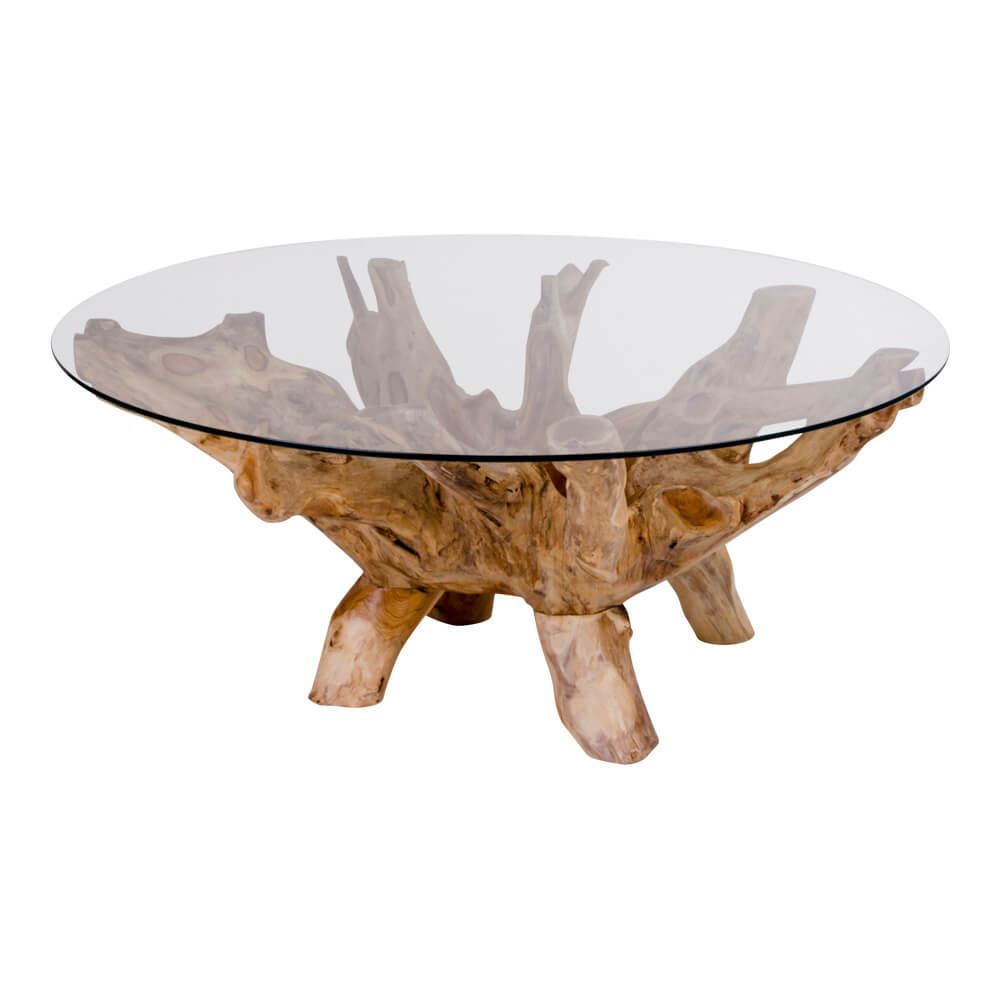 House Nordic Amazonas Sofabord Teaktræ   Glasbordplade  Rund    110