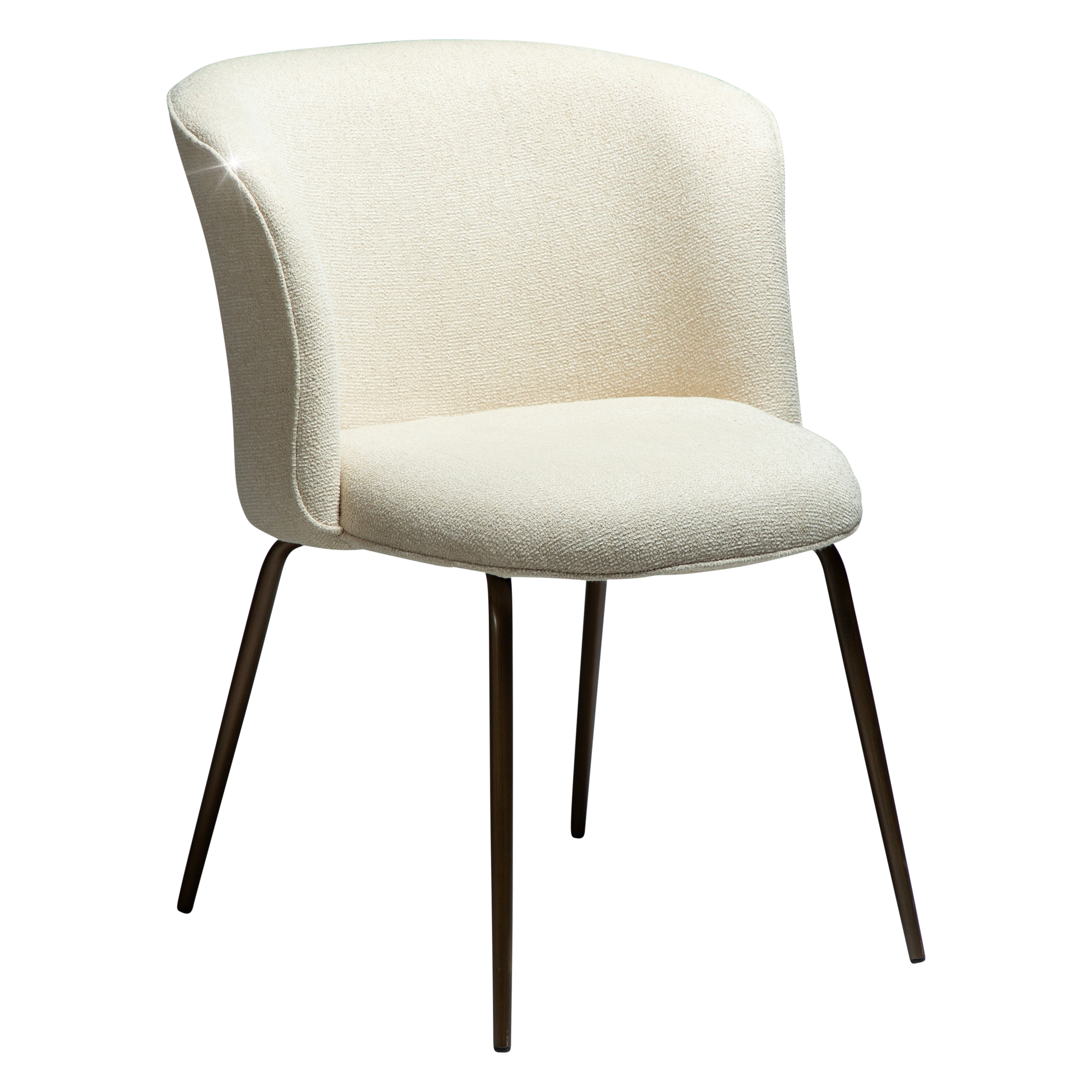 Dan-form Bliss Stol Frosted Mandel Bouclé Stof    Shimmer   Antikke Messingben