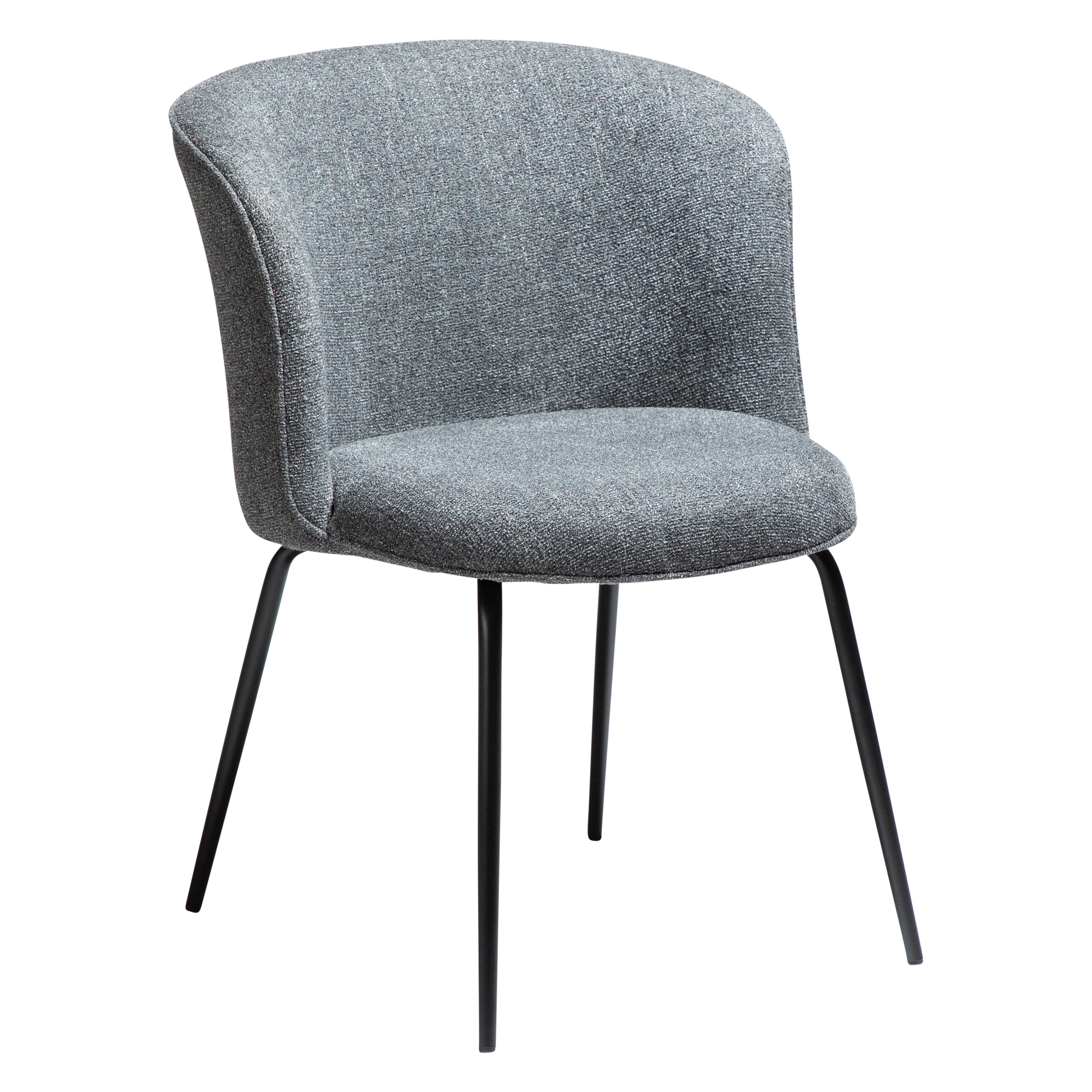Dan-form Bliss Stol Pebble Grå Bouclé Stof Med Sorte Ben