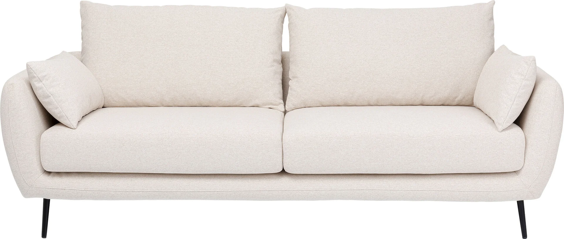 Kare Design Amalfi Cream   Pers  Sofa Creme Polyester   Sort Stål