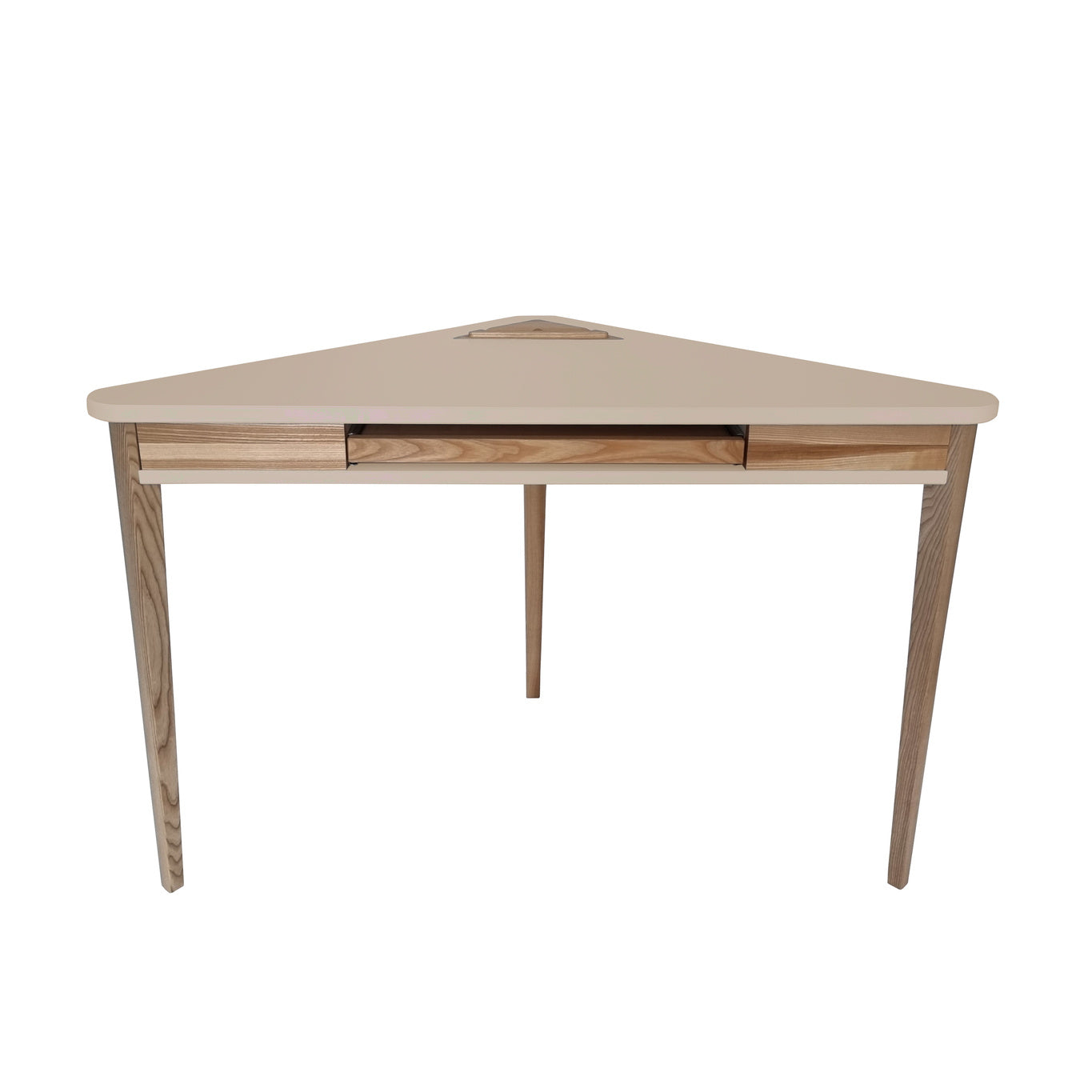 Ashme Hjørneskrivebord 114x85x85cm Brun Beige
