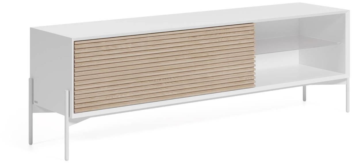 -bord  -møbel Kave Home Marielle 167x40x53   Hvid Askefiner Moderne Nordisk Design