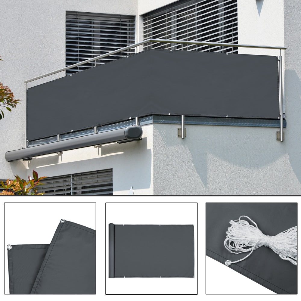 Altanafskærmning 500x90cm  Uv50  Vandafvisende  Antracit Grå